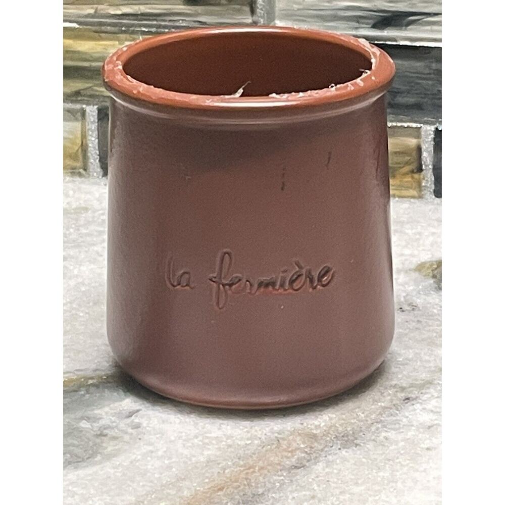Smoky Orange Mini Ceramic Yogurt Cup Crock La Fermière
